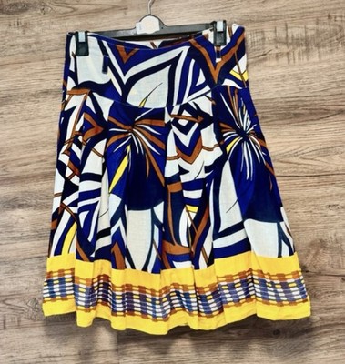D.E.P.T Missadventurous Cotton Silk Skirt Size UK 10 Abstract Tribal Print Boho