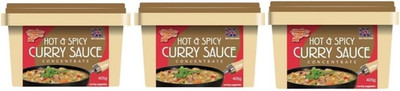 Hot & Spicy Curry Saucenpaste 405g (3er Pack) | Bold & Fiery Curry Flavour | Co