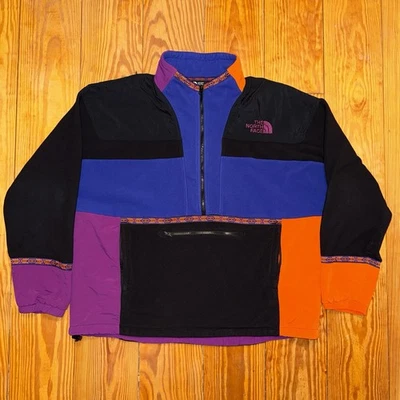 The North Face RAGE 92 Fleece Anorak Jacket Size 2XL Retro Purple Orange RARE - Image 1 of 4