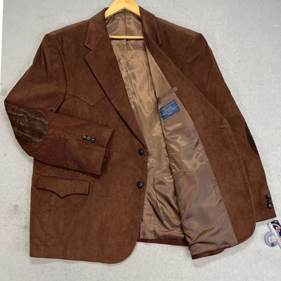NEW Circle S Lubbock Mens Brown Corduroy Western Blazer Sport Coat 54R Cowboy