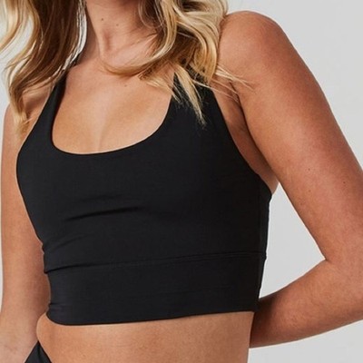 Silvadur Second Skin Black Sports Bra Small NWT Activewear Minimalist Scoop Neck