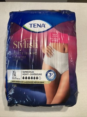 Tena Women XL Super Plus Underwear, Stylish White 14 Ct.