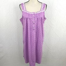 Aria Cotton Nightgown Cottagecore Lavender Nightie Size XL Knit Ditsy Peasant