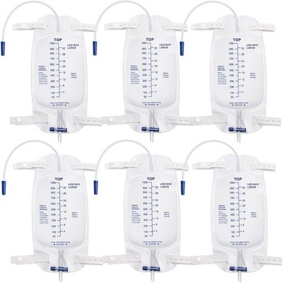 Foley--Beinbeutel für Männer, 6er-Pack, Katheterbeutel 1000 Ml für 1204
