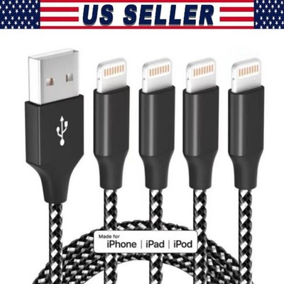 Braided USB Cable For iPhone 5 6 7 8 11 12 XR X Lot Fast Charger Charging Cord
