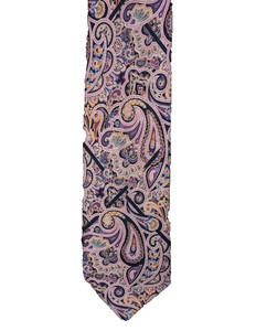 Cravate En Soie Luxe Stefano Ricci - Longueur Classique 60 Pouces - Motif Géométrique Bleu Et Rouge - Made In Italy