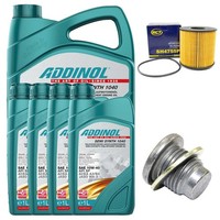 MotoröL Filter Set Addinol 10W-40 9 Liter + Schraube FüR Opel Movano 2.2 2.5 X70