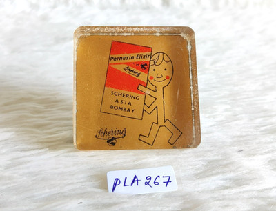 Vintage Schering Brand Advertising Pernexin Elixir Asia Paperweight Decor PLA267