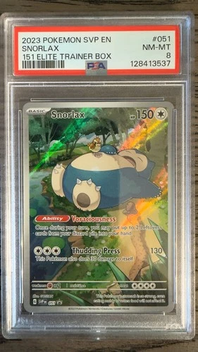 2023 POKEMON SVP EN-SV BLACK STAR PROMO 151 ELITE TRAINER BOX #051 SNORLAX PSA 8