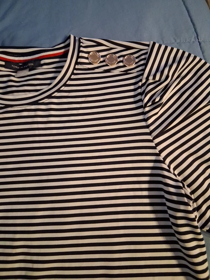 Tommy Hilfiger Mujer Rayas Manga Corta Talla Pequeña Foto 3 de 4