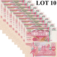 Suriname 10 Gulden 1996 P 137b UNC 1/10 Bundle Lot 10 pcs
