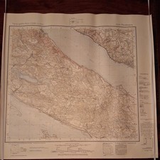 Umgebungskarte von &Uuml;berlingen Bodensee um 1939/52 alte Landkarte 1: 25 000