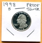Gem 1998-S Proof Cameo Silver Washington Quarter - Free Shipping