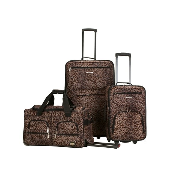 Spectra 3 Piece Softside Rolling Luggage Set - Leopard