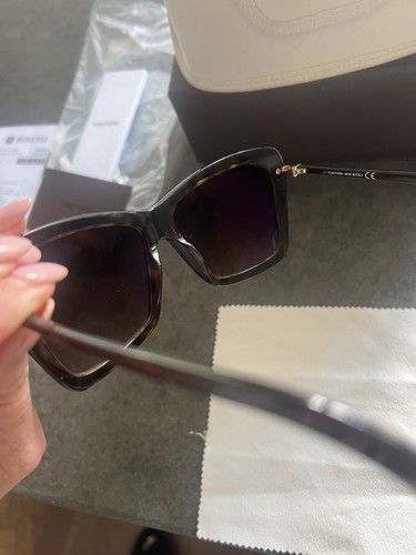 Tom Ford genuine & receipt Leah TF 0849 52F Sunglasses brown tortoise - Picture 5 of 17