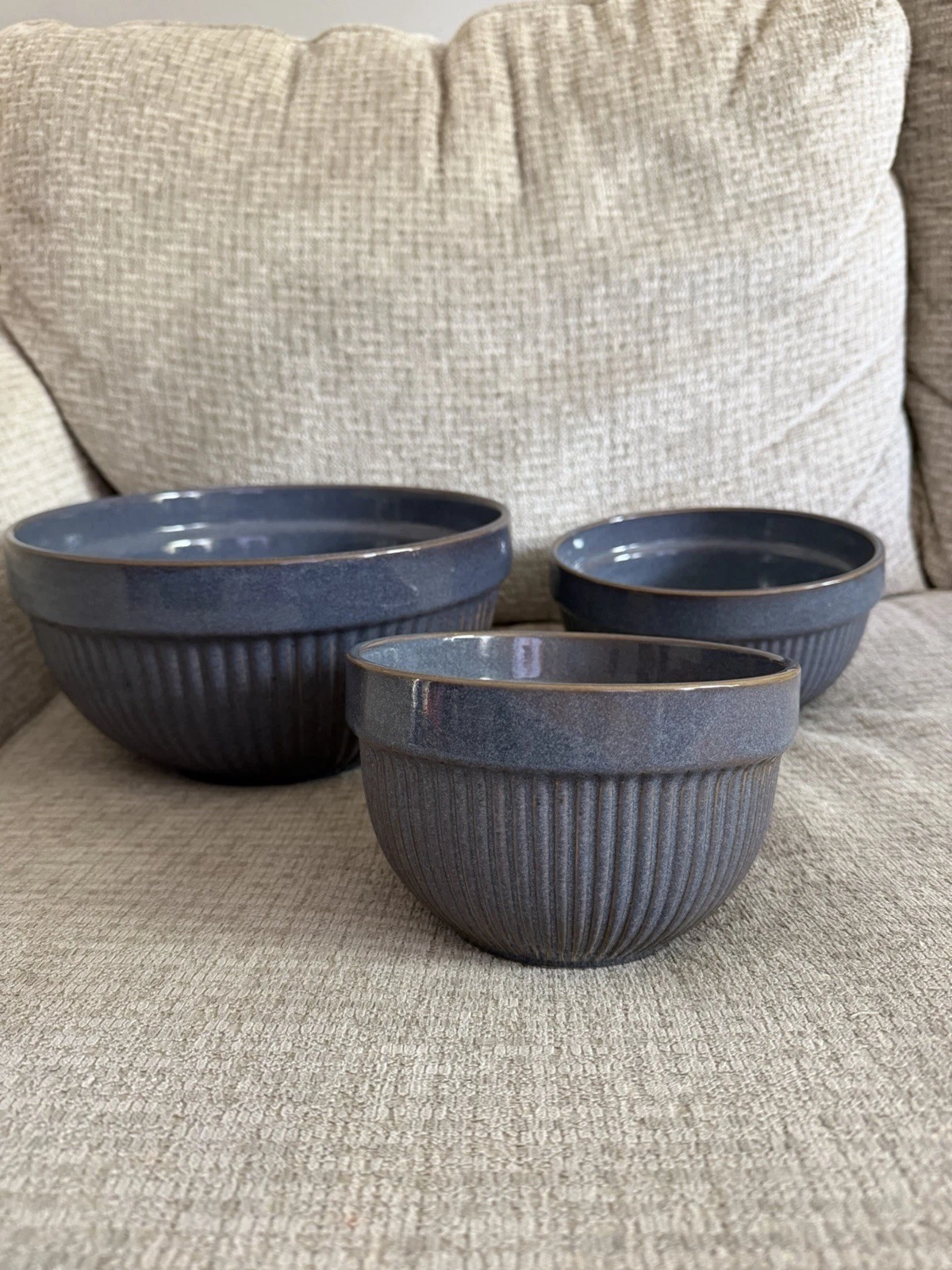 3 Piece Mixing Bowl Set Bowls Ribbed Blue Design 7.5, 9, 11 In Bowl
Opens in a new window or tab