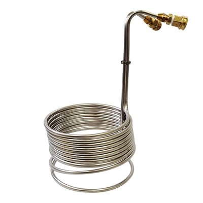 NY Brew Supply Stainless Steel Wort Chiller, 3/8'' x 2.5', x Silver 