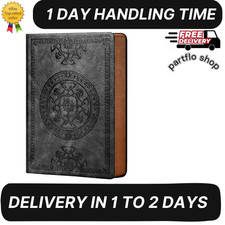 Leather Vintage Journal for Men Soft Cover 256 Lined Pages Notebook 180 Lay Flat