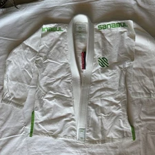 Sanabul Essential Jiu Jitsu Gi Kimono Jacket Women's Size W2 White Green