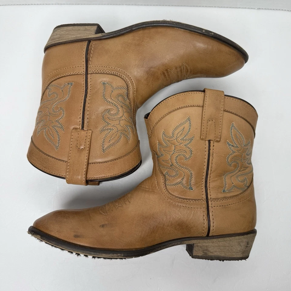 "Botas de Vaquero Cortas Dingo Willie para Mujer 9 M Tostadas Western Punta Redonda Botín Eje de 6""" Foto 3 de 4