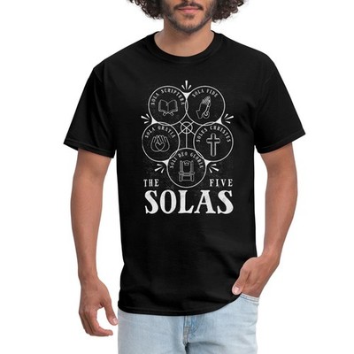 Five Solas Reformation Christian Scripture Art Men's T-Shirt