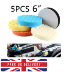 5PCS 6"150mm Buffing Waxing Polishing Sponge Pads Kit For Car Polisher Drill UK