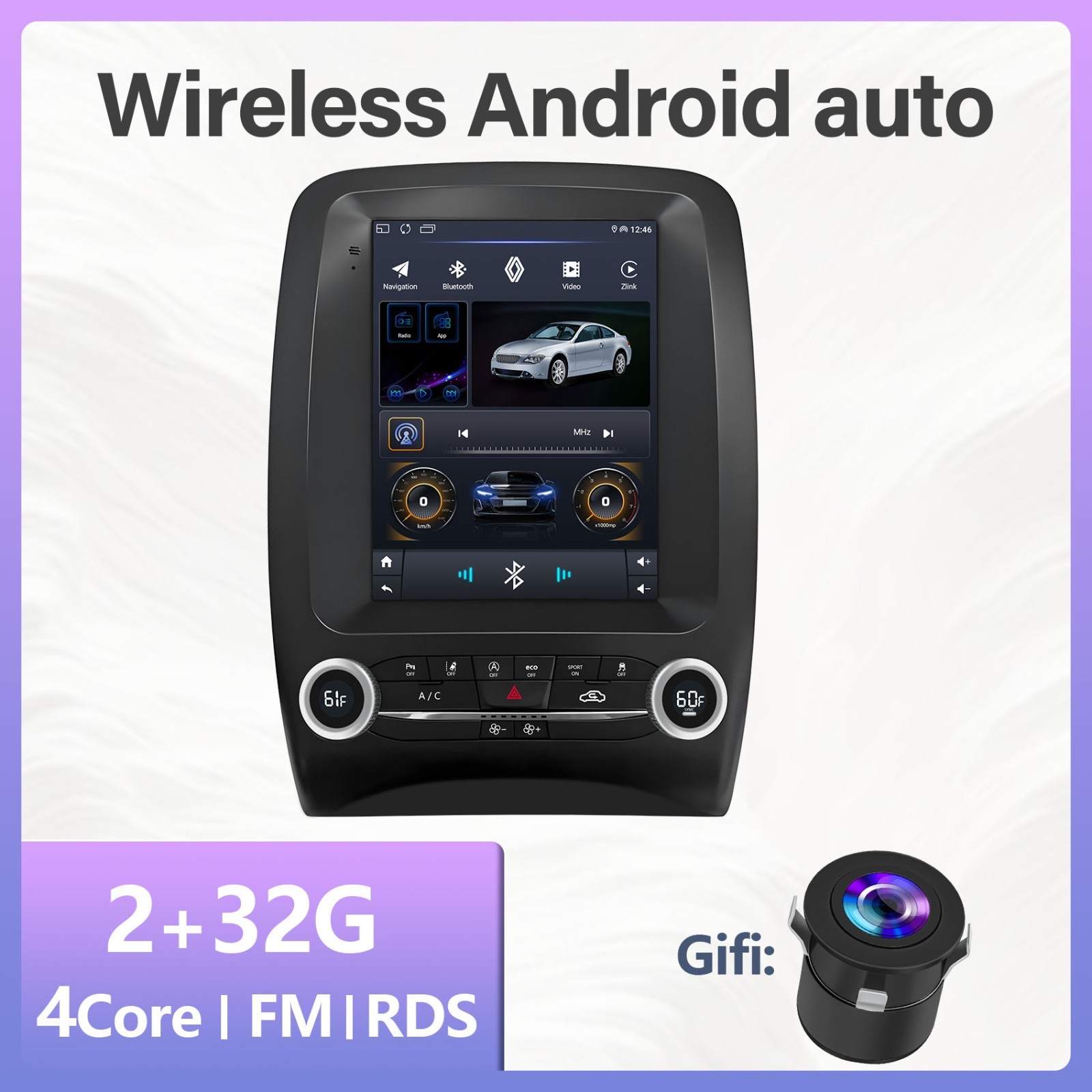 9.7" Tesla Style Android13 Stereo Gps Radio Carplay For Dodge Durango 2014-2020
