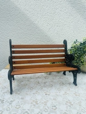 Banc de Poupée en Fonte et Bois – Style Ancien - Vintage - Photo 1/4