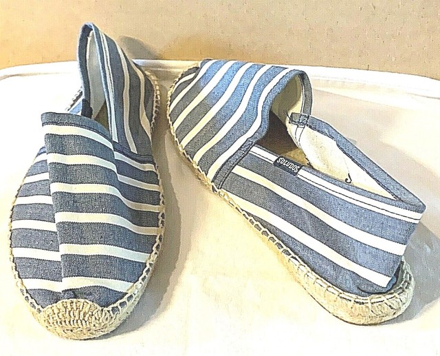blue and white espadrilles