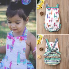 Newborn Baby Girl Outfits Sleeveless Straped Romper Bodysuit Jumpsuit Clothes