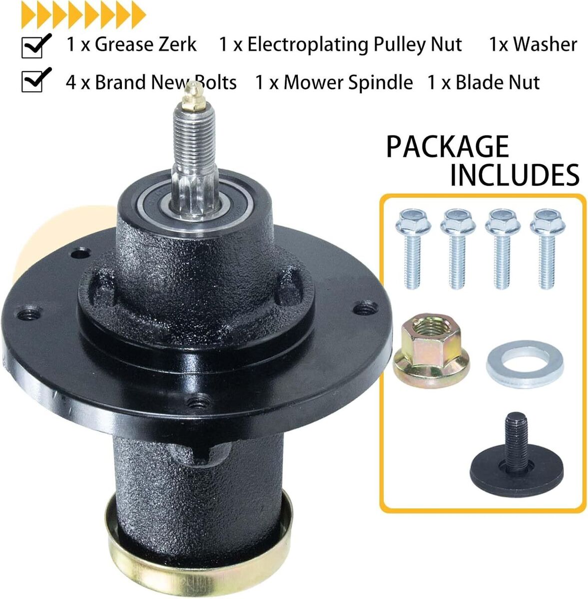 2 Pack 539131898 Spindle Assembly for Husqvarna YT48DXLS, TS248G, TS254X, TS354X 2 Pack 539131898 Spindle Assembly for Husqvarna YT48DXLS, TS248G, TS254X, TS354X