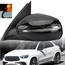 Black Side Mirror For Mercedes Benz W167 GLE350 GLE63 Left W/Blind Spot Memory