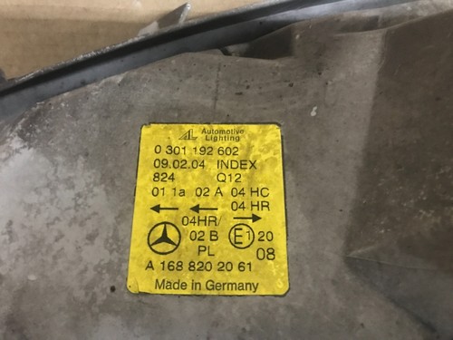 MERCEDES BENZ A170 W168 DRIVER HEADLIGHT HEADLAMP A1688202061 1997 - 2004 C1351 - Picture 15 of 16