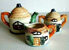 VTG English Cottage with Thatched Roof Tea Set-Made in Japan