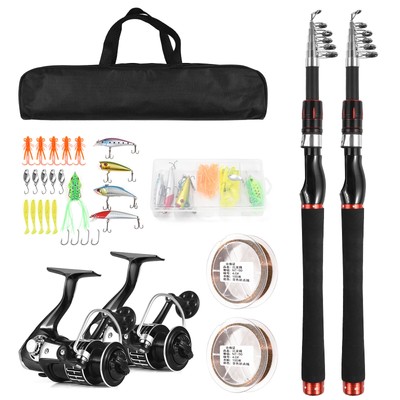 Telescopic Fishing Rod and Fishing Reel Combos Full Kit for Saltwater U9D4