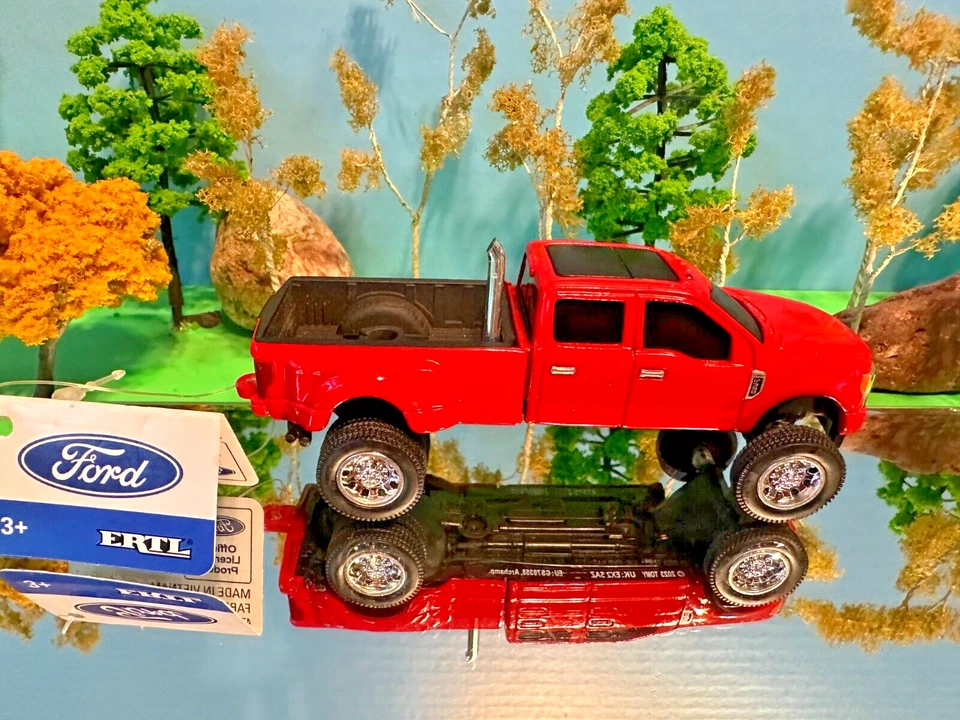 1/64 Custom Ford F350 Doble Cabina, Kit Elevador G5 Granja Juguete Ertl Tubo de Escape Trasero ROJO Foto 2 de 4