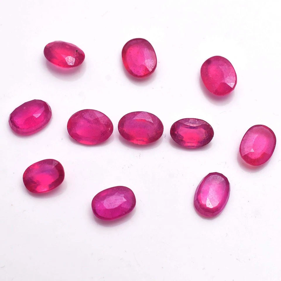 11 Pcs Natural Ruby Stunning Red 8mm-9mm Oval Faceted Cut Loose Gemstones Lot - Image 4 of 4