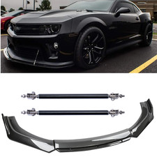 Carbon Fiber Black Front Bumper Lip Chin Body Kit Spoiler For Chevy Camaro