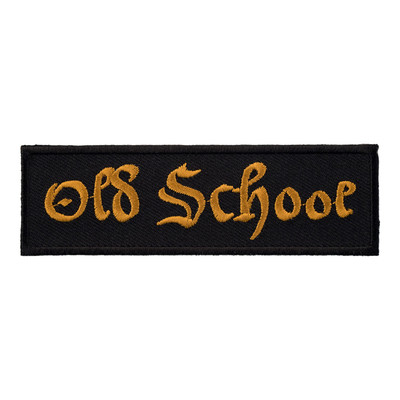 Old School Gold & Black Patch, Motorcycle Sayings Patches