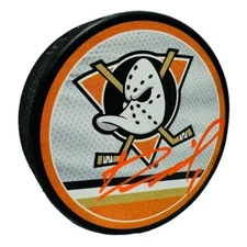LUKAS DOSTAL ANAHEIM DUCKS SIGNED PUCK REVERSE RETRO LOGO JSA COA