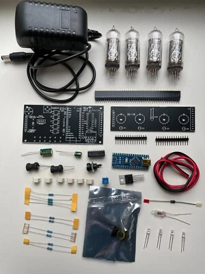 Nixie Clock Kit IN-14 (With tubes) with Arduino and Power Supply 12 H.F.