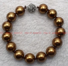 Genuine 8/10/12mm Multicolor South Sea Shell Pearl Round Beads Bracelet 7-9" AAA