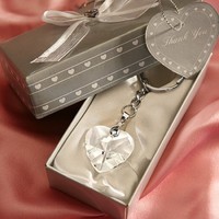 Chrome Key Chain With Crystal Heart Wedding Favors 1 on sale Chrome Key Chain With Crystal Heart Wedding Favors 1 on sale