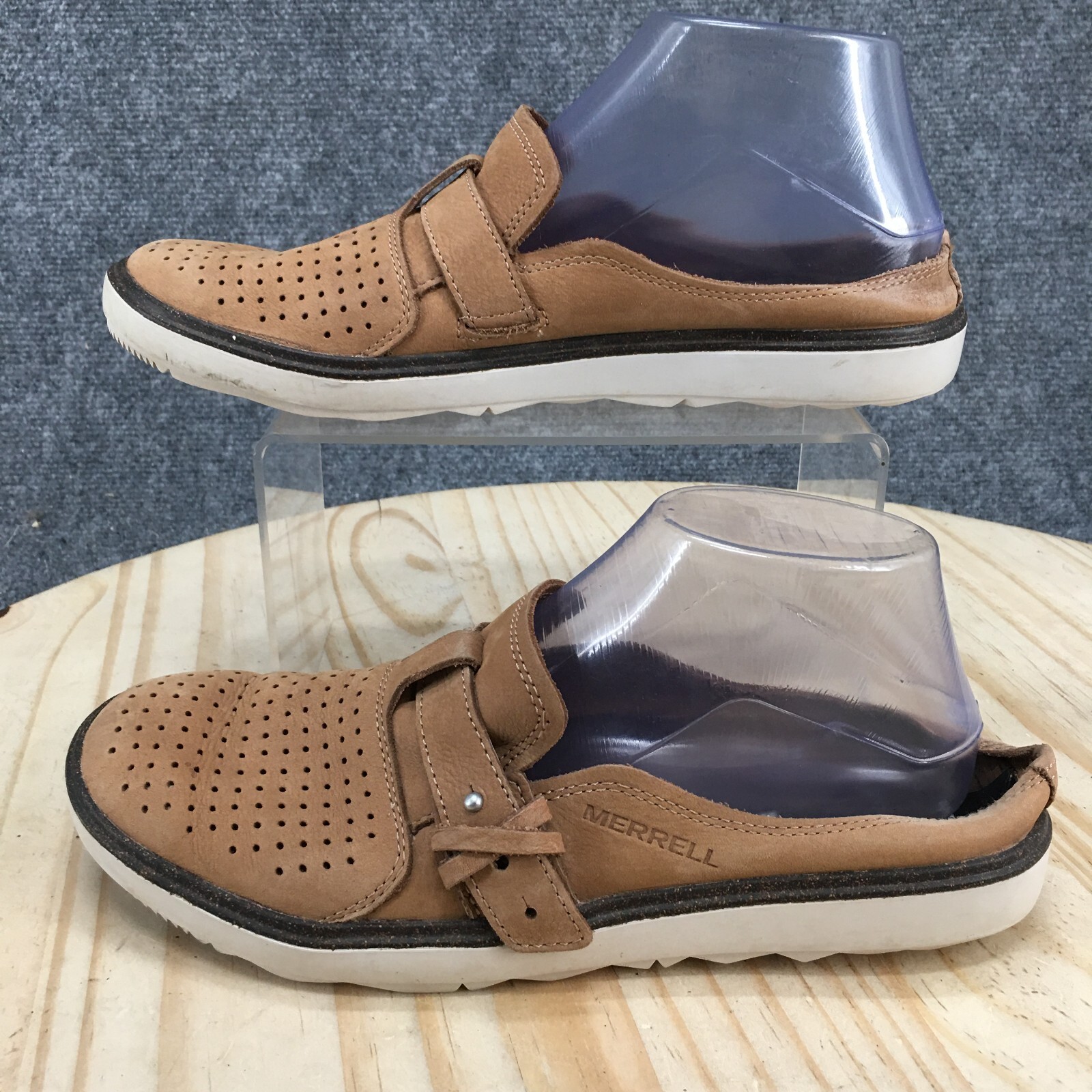Merrell Sandali Uomo 8 5 Around Town Mule Pelle Marrone Slip On Chiusi J03704