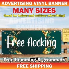 Free Flocking Advertising Banner Vinyl Mesh Sign CHRISTMAS Xmas Holiday New Year