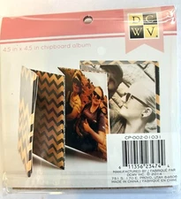 DCWV 4.5"x4.5" Chipboard Accordion Style Photo Album 6 Pages Insta Photo Fun