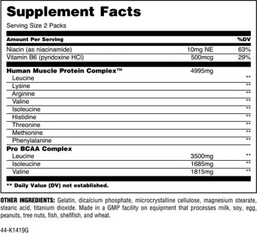 Aminoácidos UNIVERSAL NUTRITION ANIMAL NITRO EAA (44 PCKTS) bcaa pak m stak flex - Imagem 2 de 2