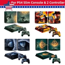 Vinyl Decal Skin Cover for Sony Playstation 4 PS4 Slim Console + 2 Controller