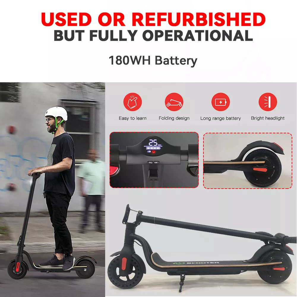 bryder ud tynd Justerbar 🔥USED S10 FOLDING ELECTRIC SCOOTER 25KM/H 250W COMMUTER ADULT E-SCOOTER  180WH🔋 | eBay