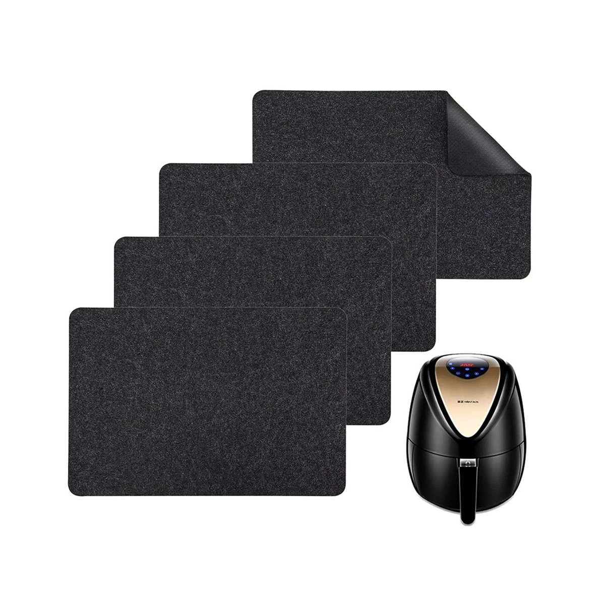 4PCS Felt Pad AirFryer Heat Resistant Pad Washable Kitchen